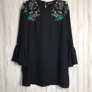 Embroidered Black Zara Dress Size M